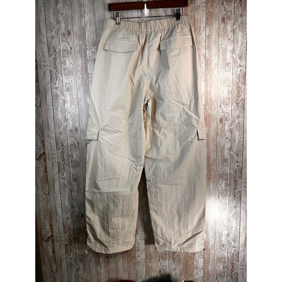 Wilo Parachute‎ Cargo Pants Womens M Clay Ivory Wide Leg Elastic Waist Light NEW - Picture 2 of 12